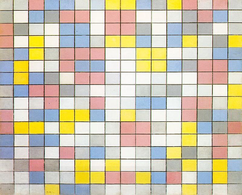 Piet Mondrian Composition with Grid IX